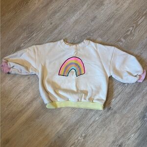 NWOT - Cream and Pastel Sweatshirt with Rainbow Design 2-3yo